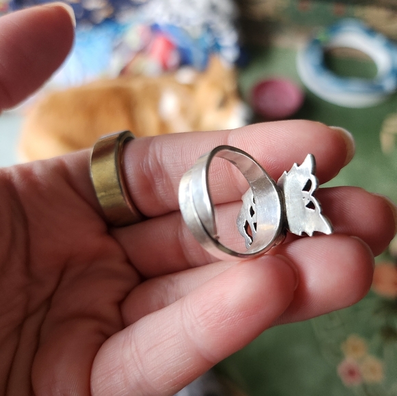 Gorgeous sterling silver s925 crushed opal butterfly ring - Picture 5 of 6